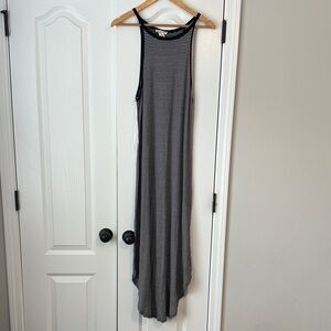 Black and White Striped Maxi Dress